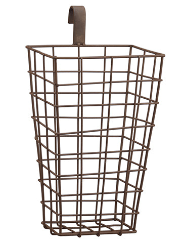 12"Hx5wx6.5"L Metal Hanging Wall Basket Rust (pack of 2)