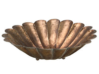 4.3"Hx15.5"D Scalloped Metal Plate Antique Copper (pack of 2)