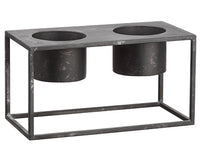 6"Hx6"Wx12.5"L Metal Planter With Pot x2 Gray (pack of 6)