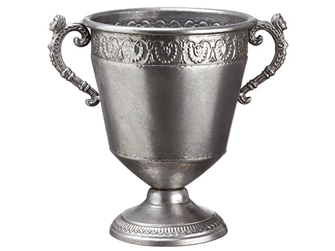 11.25"Hx12.5"D Tin Urn  Silver (pack of 8)