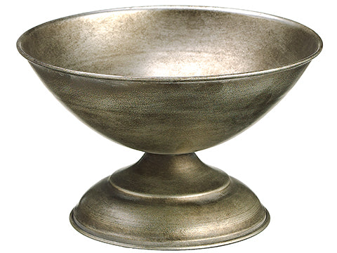 4.9"Hx7.87"D Footed Metal Container Antique Silver (pack of 4)