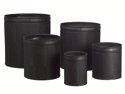 8"H-15"Hx6"D-14"D Tin Planter (5 ea./set) Gray (pack of 1)
