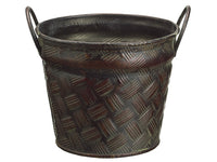 5.5"Dx4.5"H Round Planter w/Handle Dark Brown (pack of 24)