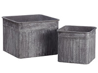 11"-13"Hx12"-17"Wx12"-17"L Metal Planter (2 ea/set) Gray (pack of 1)