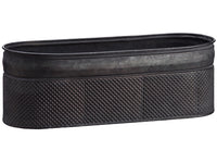 4.5"Hx5"Wx13.5"L Tin Oval Plate Gray (pack of 12)