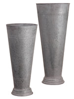 20.7"H-27.5"Hx9"D-11"D Tin Bucket (2 ea/set) Gray (pack of 2)