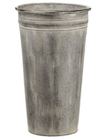 18"Hx10.75"D Tin Planter With Liner Gray Whitewashed (pack of 5)