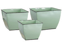 4.7"H-6"Hx5.75"W-8.25"W x5.75"l-8.25"l Tin Container (3 ea./set) Green (pack of 2)