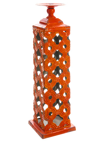 22" Metal Candleholder  Orange (pack of 2)
