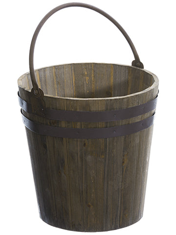 9.5"Hx9.5"D Garden Wood Planter Brown Whitewashed (pack of 2)