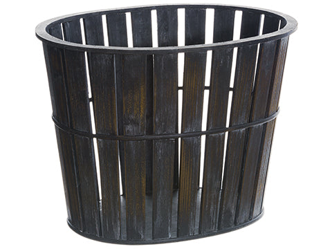 13.5"Hx18.25"D Wood Planter  Dark Gray (pack of 2)