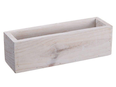 2.5"Hx2.5"Wx7.75"L Wood Container White Washed (pack of 4)