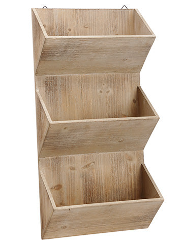 24" Hanging Wood Planter  Brown (pack of 2)