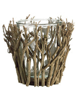 7.09"Hx7.87"D Branch Container with Glass Natural Clear (pack of 8)