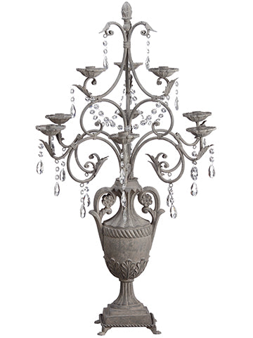 35" Metal Candleabra w/Crystal Gray (pack of 1)