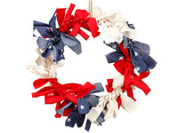13" Patriotic Wreath  Red Blue (pack of 8)