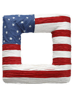 15" Patriotic Wreath  Blue Red (pack of 6)