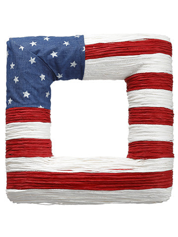 15" Patriotic Wreath  Blue Red (pack of 6)