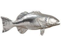 10"Wx25.5"L Fish Wall Decor  Antique Silver (pack of 1)
