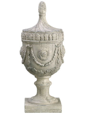 18" Finial Table Top  Whitewashed (pack of 2)