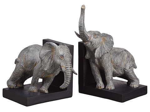 Elephant Bookend (2 ea/set)  Antique Gray (pack of 2)