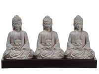 9.8"Hx5.9"Wx18.1"L Buddha x3  Antique Gray (pack of 1)