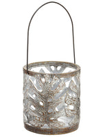 6"Hx5.5"D Monstera Leaf Candleholder With Glass Brown (pack of 4)