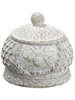 5.5" Bee/Honeycomb Jar  Brown Whitewashed (pack of 6)