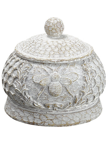 5.5" Bee/Honeycomb Jar  Brown Whitewashed (pack of 6)