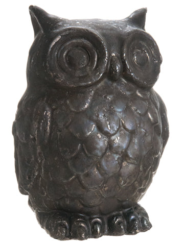 11.75" Stoneware Owl  Pewter (pack of 2)