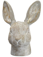 12.25" Bunny Head Planter  Anqique Green (pack of 1)