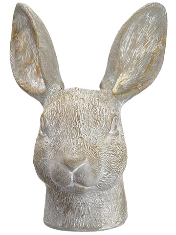 12.25" Bunny Head Planter  Anqique Green (pack of 1)