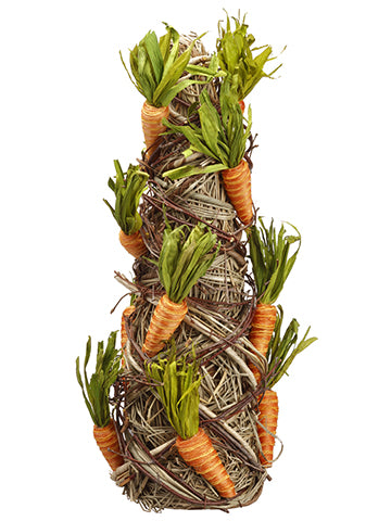 18.5" Carrot Cone Topiary  Orange Brown (pack of 2)
