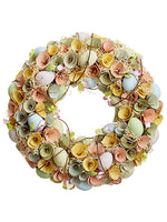 16" Egg/Wood Chip Flower/ Straw Wreath Mix (pack of 2)