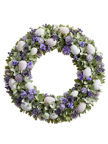 17" Egg/Lavender/Mini Daisy Wreath Lavender Pink (pack of 2)