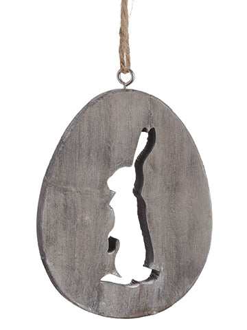 5" Cutout Bunny Egg Ornament  Whitewashed (pack of 30)