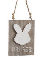 5" Happy Easter Bunny Ornament White Brown (pack of 30)