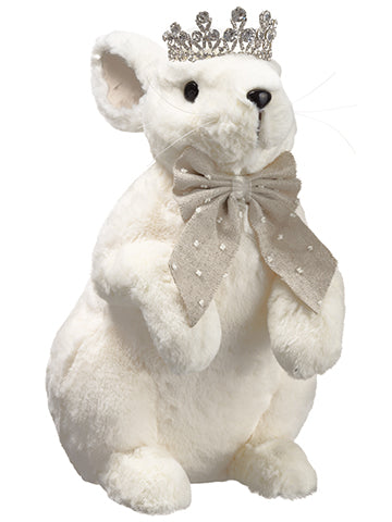 13" Standing Bunny With Crown  Cream Beige (pack of 6)