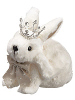 7.5" Sitting Bunny With Crown  Cream Beige (pack of 6)