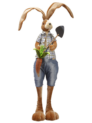 47" Bunny With Carrot And Shovel Beige Blue (pack of 2)