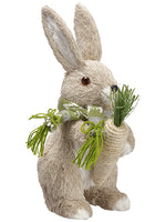 9.75" Sisal Bunny Holding Carrot Beige Green (pack of 4)