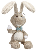 13.5" Bunny With Glasses  Beige Blue (pack of 6)