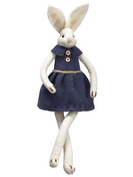 22.5" Mrs. Bunny  White Blue (pack of 2)