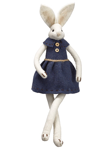 22.5" Mrs. Bunny  White Blue (pack of 2)