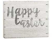 12"Wx15"L Happy Easter Wall Decor Whitewashed Gray (pack of 10)