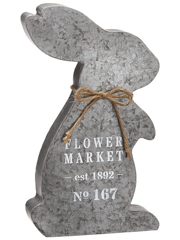 12" Metal Bunny Table Top  Antique Gray (pack of 4)