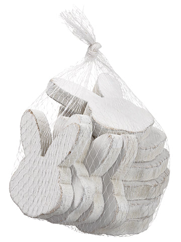 Wood Bunny Head (10 ea/bag)  White (pack of 16)