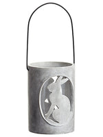 6.25" Bunny Candleholder With Glass Gray/White (pack of 2)