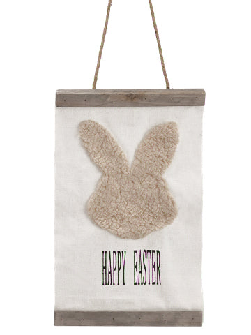 15.7" Happy Easter Bunny Banner Beige (pack of 30)