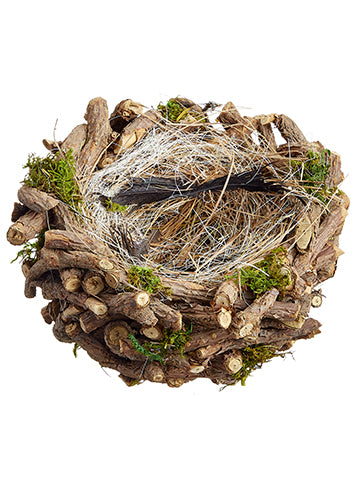 4" Bird's Nest With Straw  Brown (pack of 6)